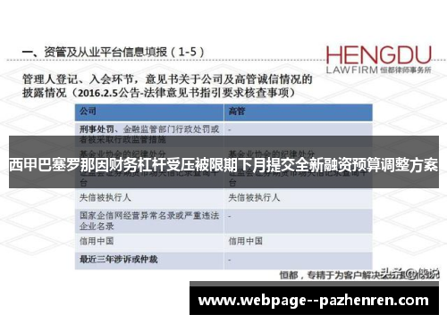 西甲巴塞罗那因财务杠杆受压被限期下月提交全新融资预算调整方案 西甲巴塞罗那因财务杠杆受压被限期下月提交全新融资预算调整方案